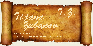 Tijana Zubanov vizit kartica